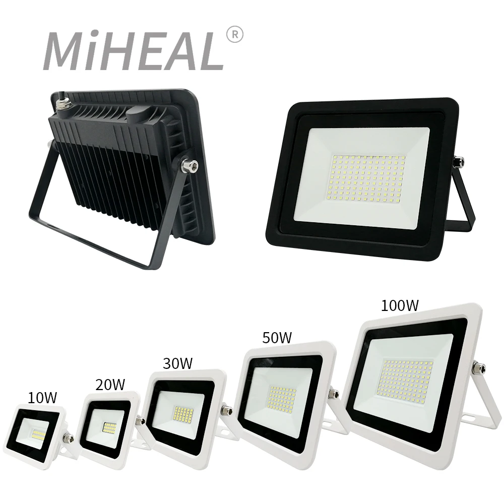 LED Floodlight 10W 20W 30W 50W 100W Flood Light 220V Waterproof IP68 Outdoor Wall Garden Spotlight Reflector Foco Lamp