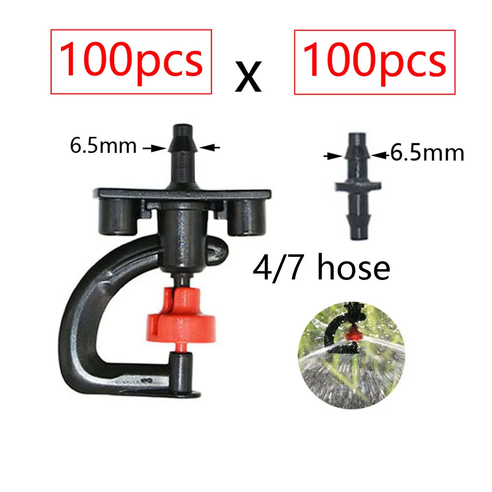 Greenhouse Rotating Watering Sprinkler Dripper Drip Irrigation Garden Adjustable Mist Emitters Stake Micro Spray Refraction Nozz