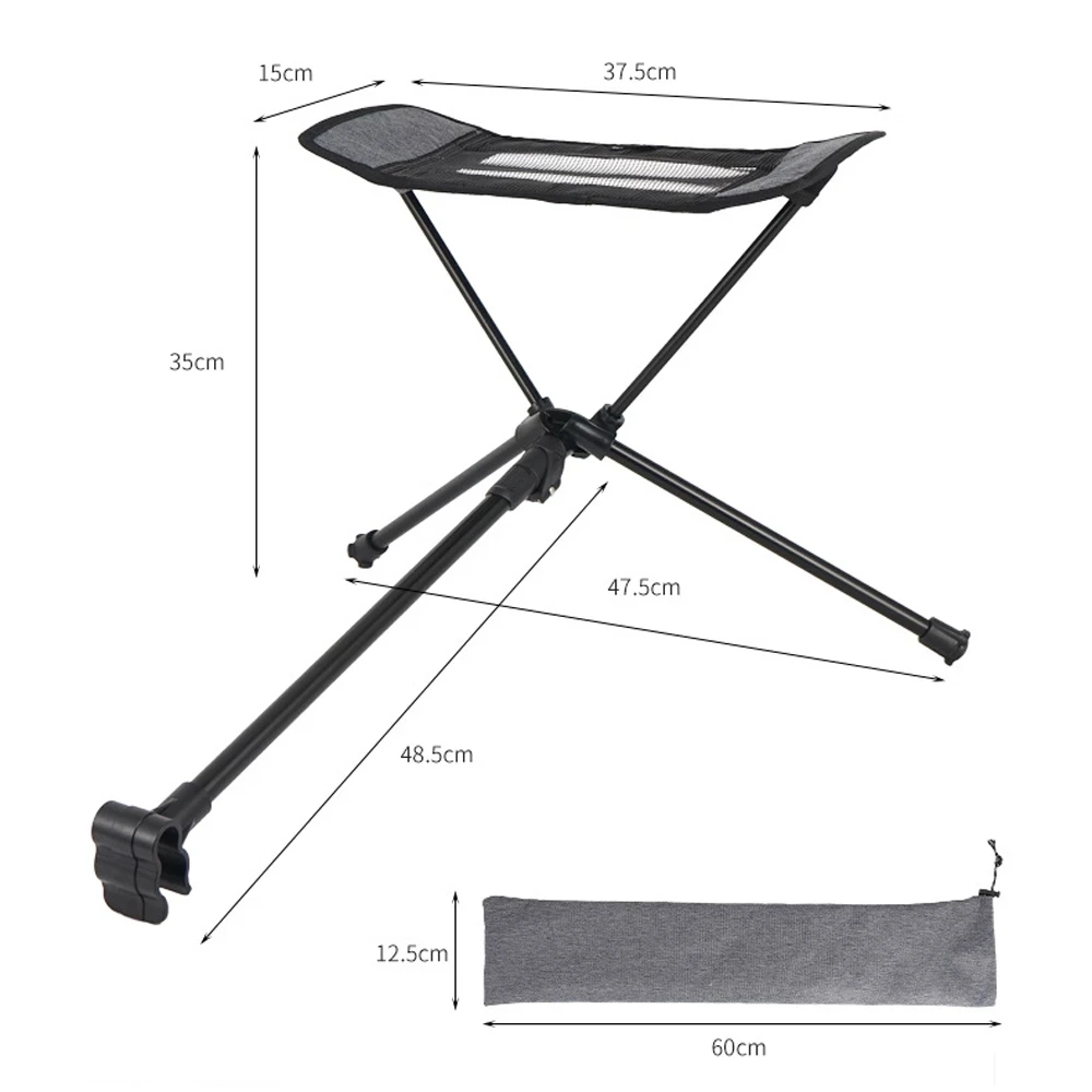 Portable Camping Chair Foot Rest Retractable Footrest Folding Connectable Foot Rest for Outdoor Backpack Beach Fishing Chair