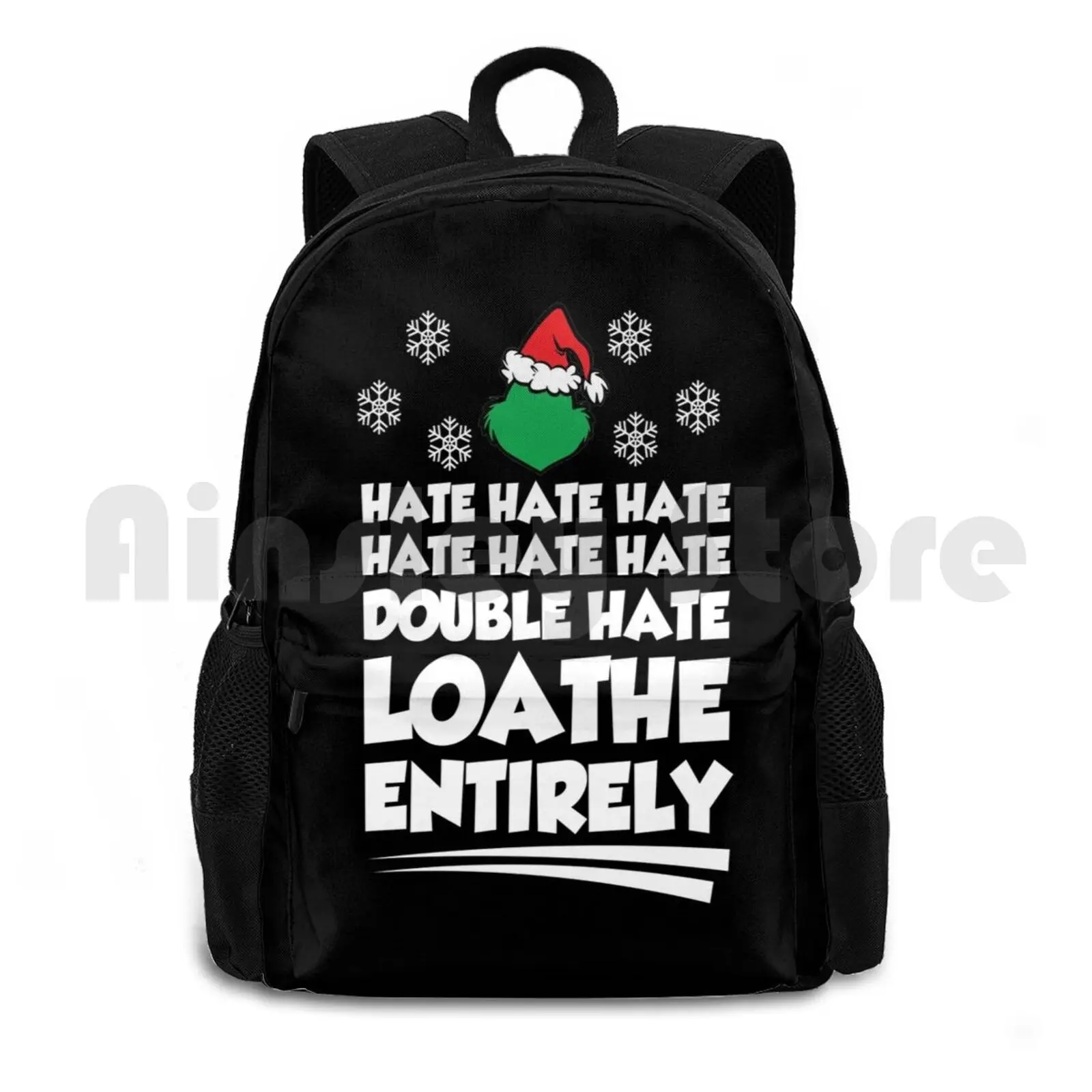 Loathe Entirely Outdoor Hiking Backpack Riding Climbing Sports Bag Funny Humor Anti Christmas Grouchy Holiday Holidays Hate