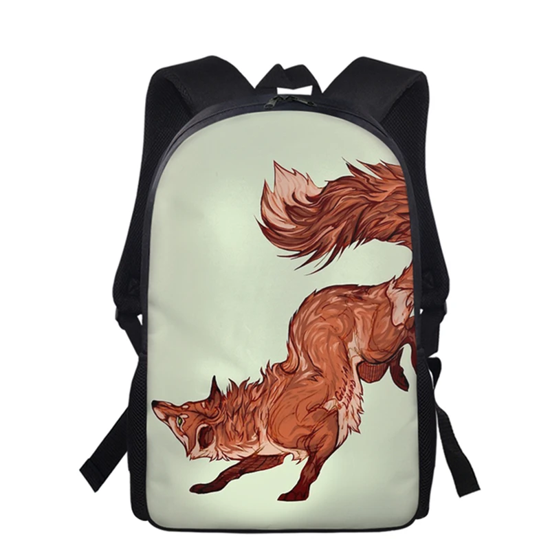 Mochila personalizada para niños y mujeres, mochilas escolares con estampado 3d de zorro de dibujos animados, para adolescentes, niños y niñas