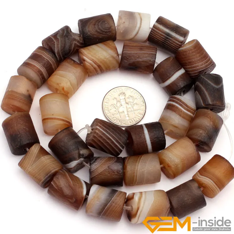 Natural Botswana Agates Frosted Tube Acceories Beads For Jewelry Making Strand 15 inch DIY Jewelry Bead For Bracelet Necklace