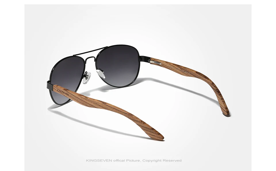 KINGSEVEN Hohe Qualität Holz Legierung Rahmen Sonnenbrille Für Männer Frauen UV400 Gläser HD Polarisierte Linse Brillen Fahren Angeln gafas – Detail 7