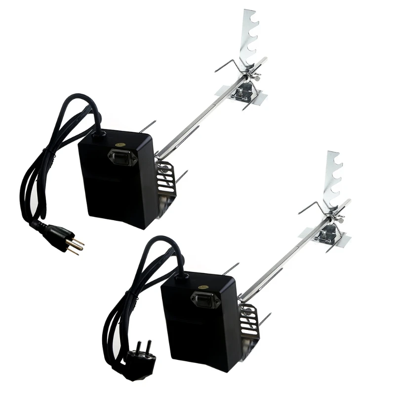 Imagem -02 - Universal Kit Rotisserie Grade Automática com 4w Motor Elétrico Suporte para Churrasco Assadeira Haste de Espeto Carne Garfo Fixação Completa s