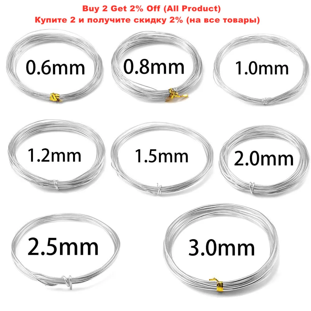 2-10Meters 0.6-3.0 mm Colors Anadized Round Aluminium Wire For Jewelry Making Bracelet Craft DIY Accessories Supplies Wholesale