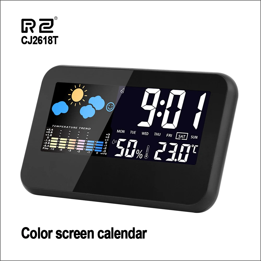 

RZ Weather Station Wireless Digital Multifunction Indoor Calendar Thermometer Hygrometer Alarm Clock Barometer Forecast Meter