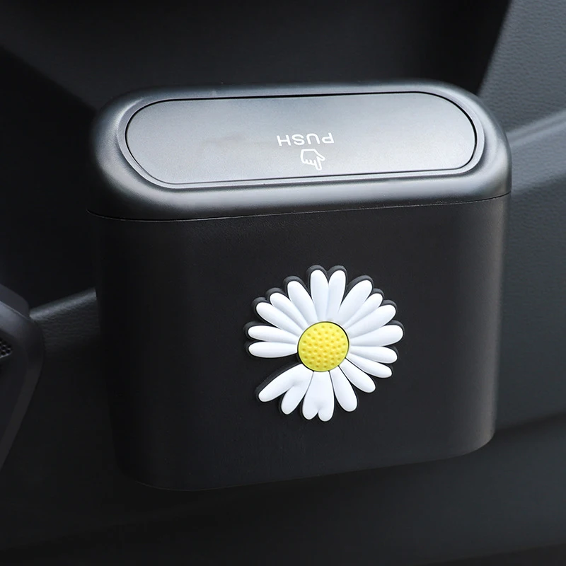 Cartoon Mini Car Trash Garbage Bin Can Auto Interior Rubbish Waste Dustbin Organizer Storage Pink Accessories For Women