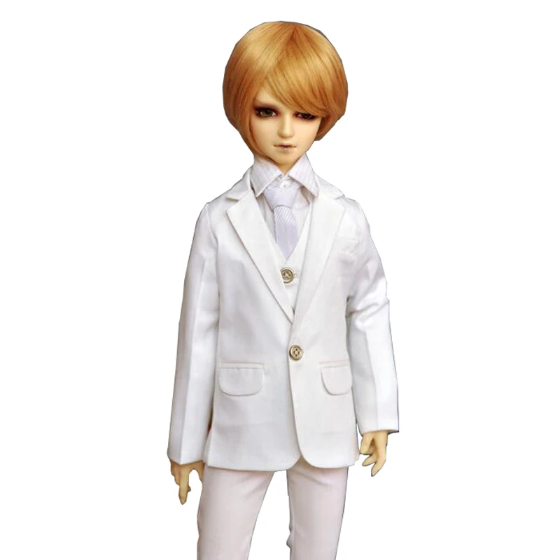 1/4 1/3 BJD clothes White suit coat +shirt +trousers +vest for BJD/SD MSD SD13 SSDF ID72 HID Strong uncle doll accessories C0074