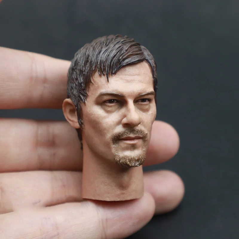 

1/6 Scale Crossbow Brother Daryl Head Sculpt Carved with Beard Accessory fit 12'' Action Figure Body