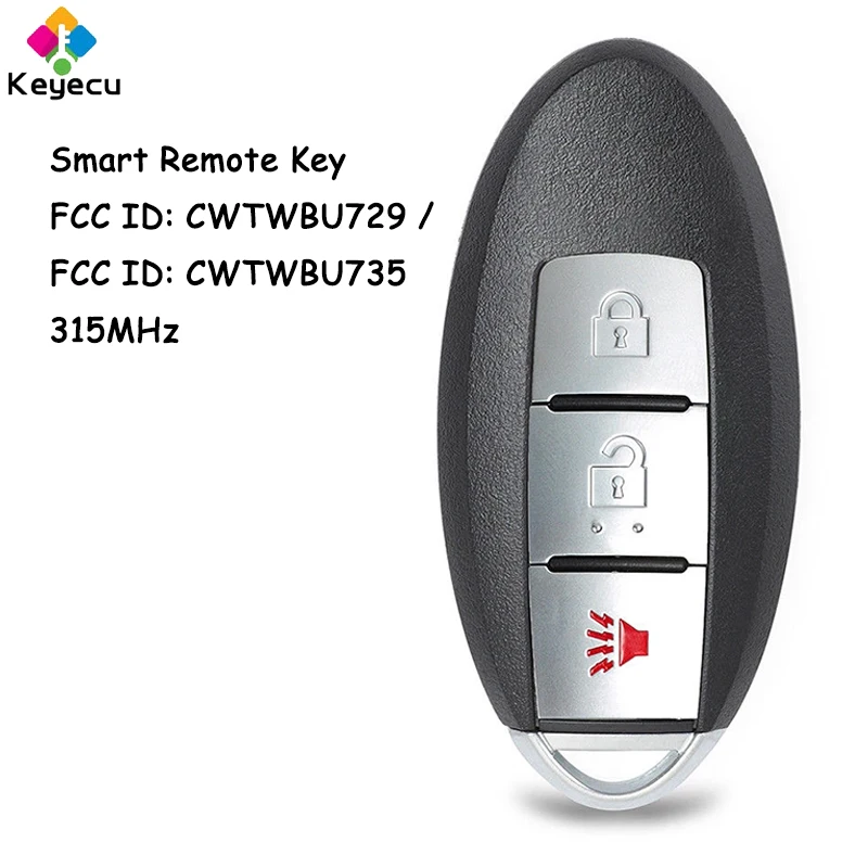 

KEYECU Smart Remote Control Car Key for Nissan Tiida Qashqai Altima Maxima Sentra Teana Xtrail Fob FCC ID: CWTWBU729 / CWTWBU735