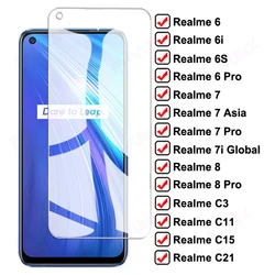 Protector de pantalla de vidrio templado 9D para móvil, película de vidrio templado para Realme 6 7 8 Pro 6S 6i 7i Global 7 Asia, C3 C3i C11 C15 C21