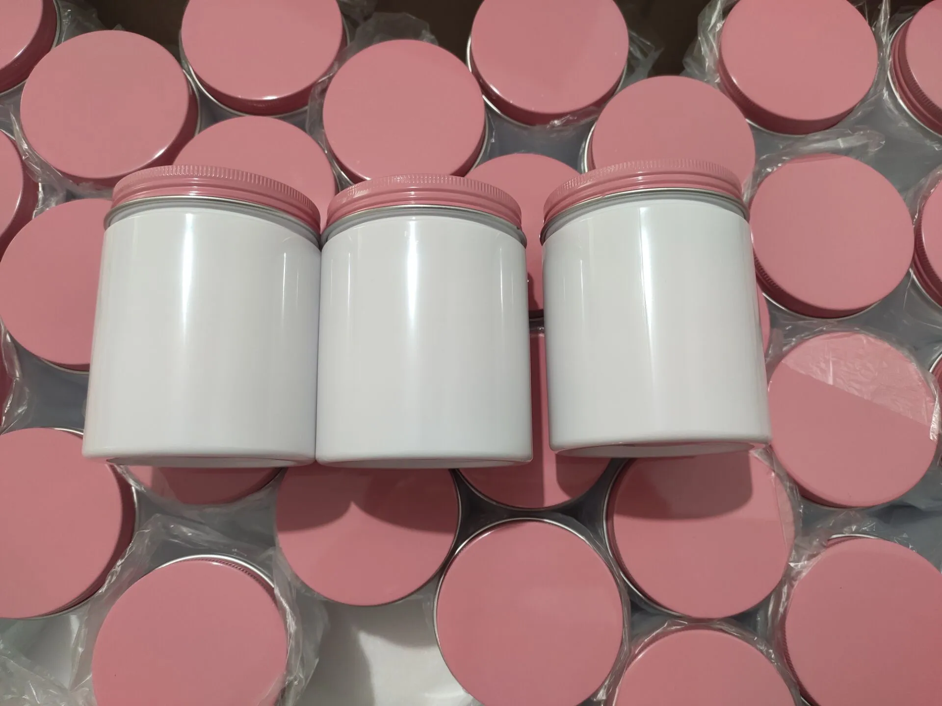 10/50pcs 200g 250g 300g Plastic Cream Jars Facial Mask Container Skin Care Cream Tins Bottle Cream Cosmetic Refillable Packaging