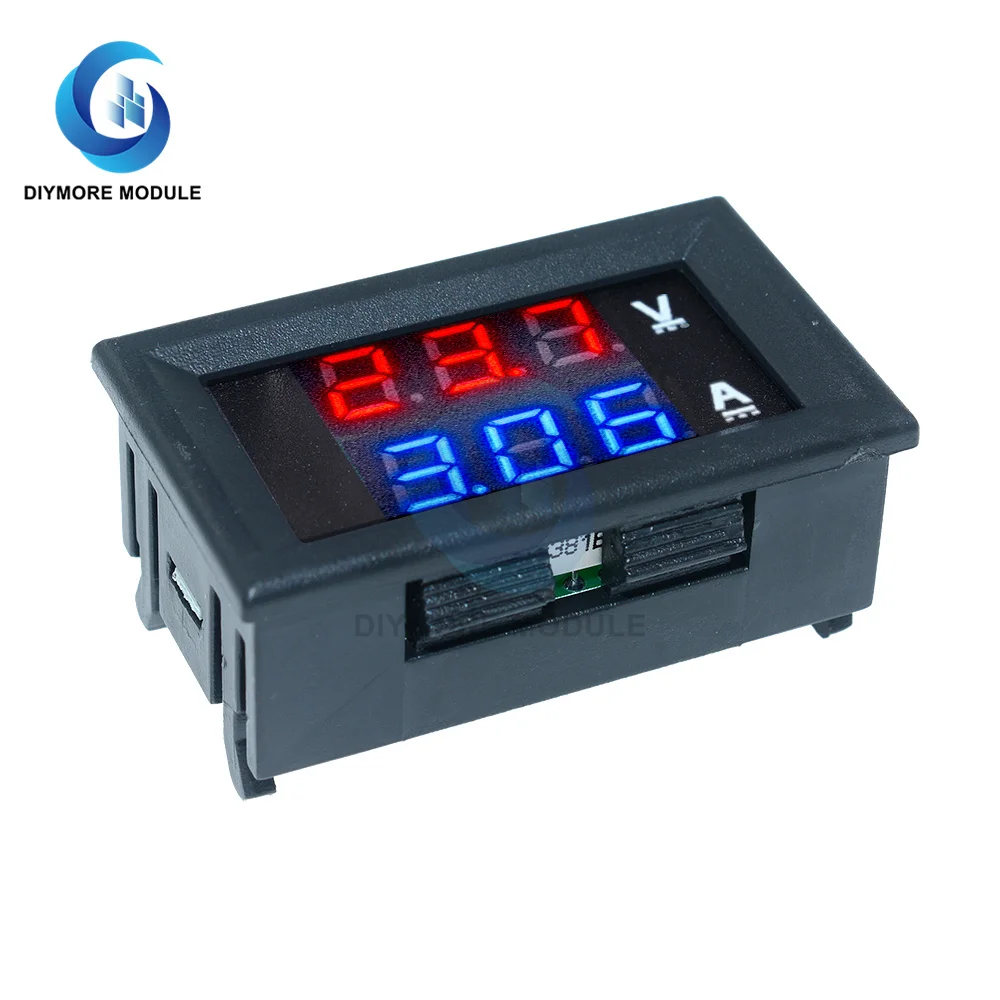 DC 0-100V 10A Digital Voltmeter Ammeter LED Amp Dual Digital Volt Meter Gauge LED Display Voltage Detector Current Meter Panel