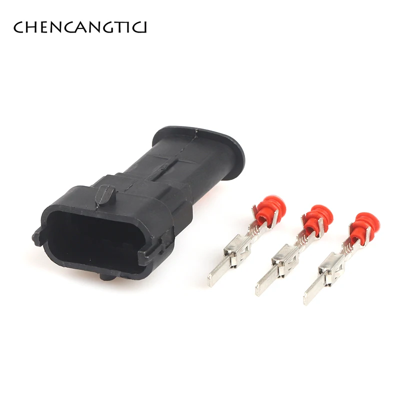 Conector de Sensor automotriz impermeable para coche, presión de combustible, enchufe macho hembra para Bosch 3,5 1928403110, 3 pines, 1928404073mm,