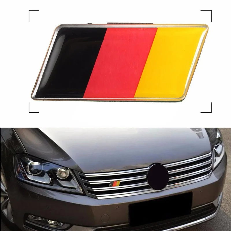 

Metal 3D Germany German Flag Badge Emblem Deutsch Car Sticker Decal Grille Bumper Window Body Decoration for Benz VW Audi Honda