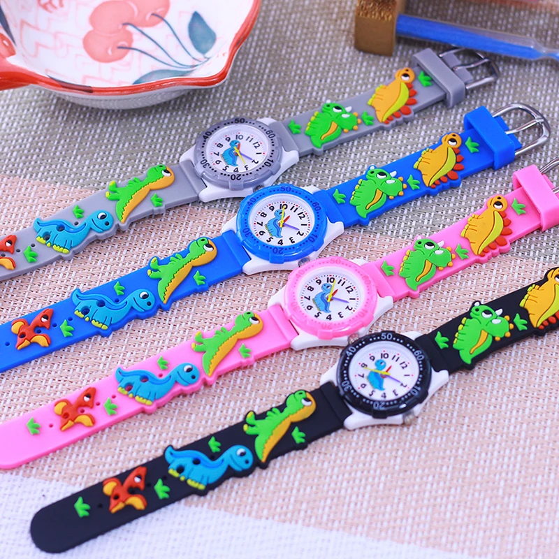 Fashion Brand Children Quartz Watch Waterproof Kids Dinosaur Rotating Dial Watches For Boys Girls Students Wristwatch 4COLORS