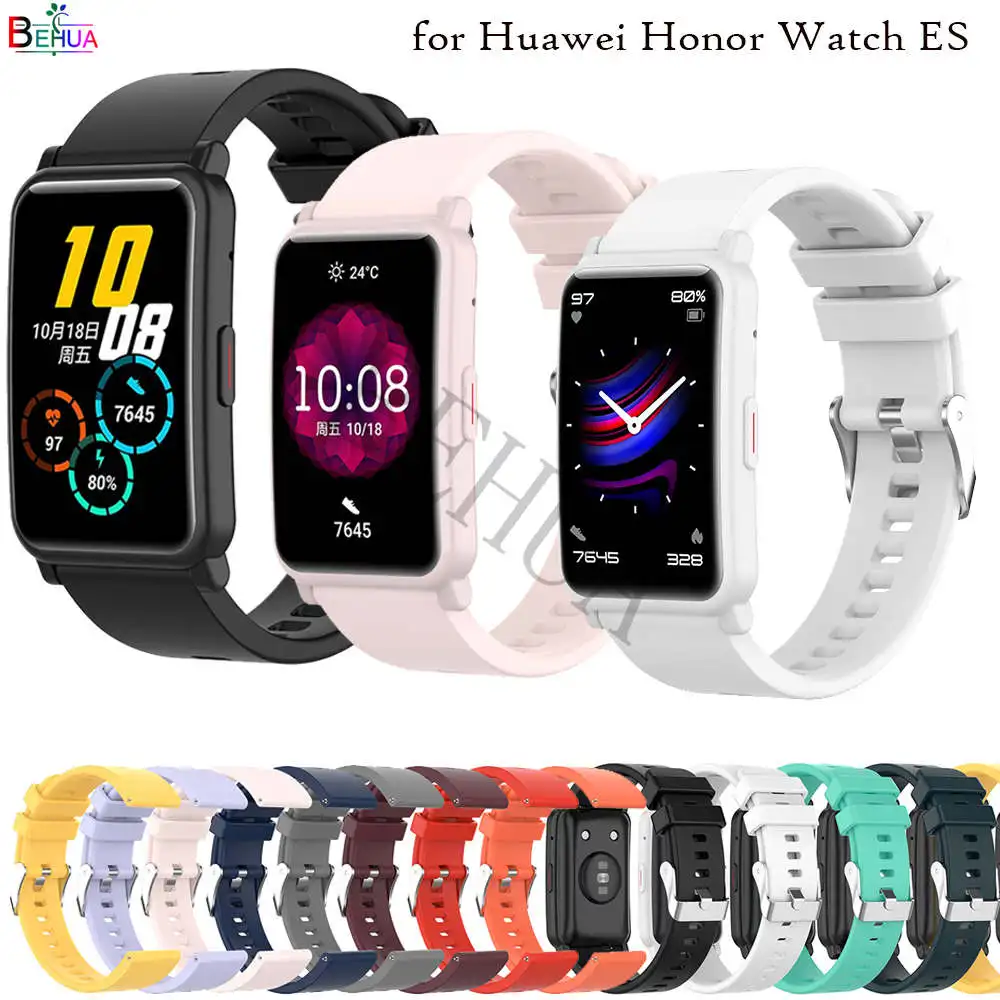 BEHUA Silicone 20mm WatchBand Strap For Huawei Honor Watch ES Original Smartwatch Bracelet Wristband For Amazfit GTS 2 /GTR 42mm