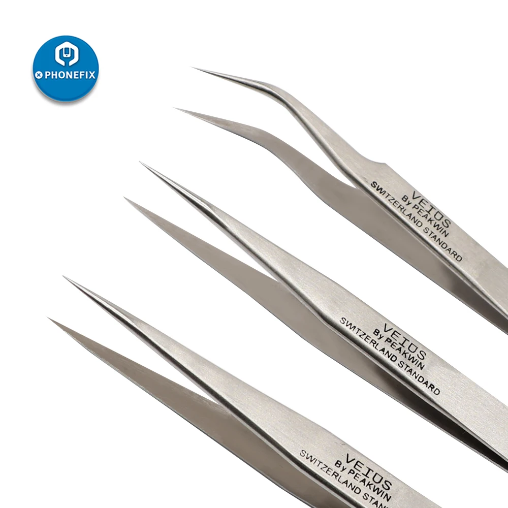 Präzision Anti-statische Pinzette ESD Anti-säure Edelstahl Wimpern Verlängerung Pinzette Für Elektronische Handy Reparatur Tools Kit