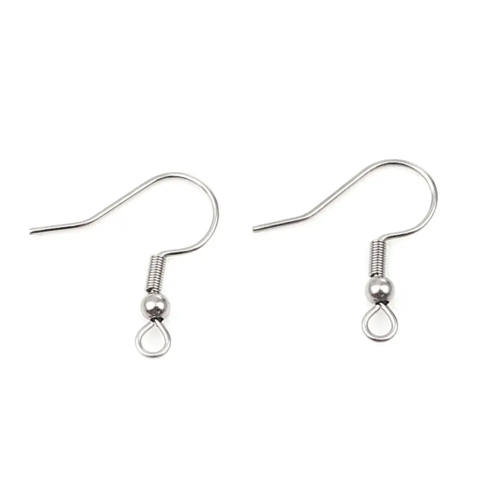 8Seasons 304 Stainless Steel Ear Wire Hooks Earring Findings Silver Color DIY Making Drop Earrings Girls Women Handmade Jewelry