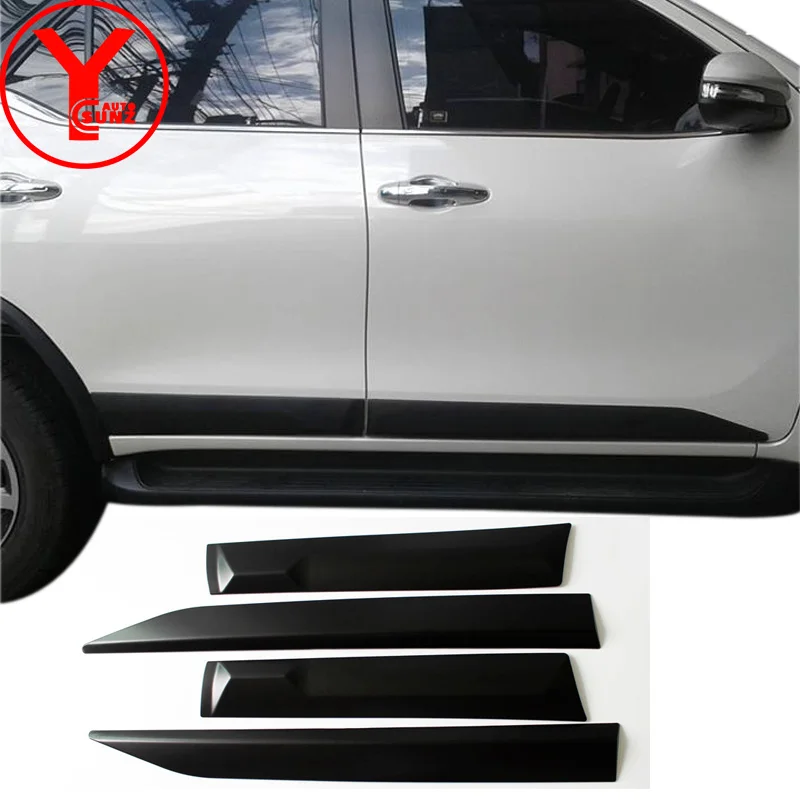 

Черная Отделка боковой двери для toyota fortuner hilux sw4 2015 2016 2017 2018 2019 автостайлинг облицовка корпуса авто аксессуары YCSUNZ