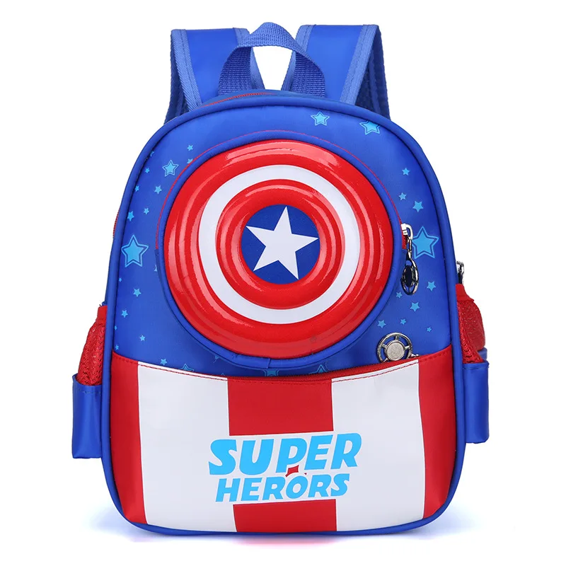 Marvel Cartoon Captain America Boys Cute Backpack Bags For Kids Spiderman Avengers Fashion Handbags Kindergarten Super Hero Bag