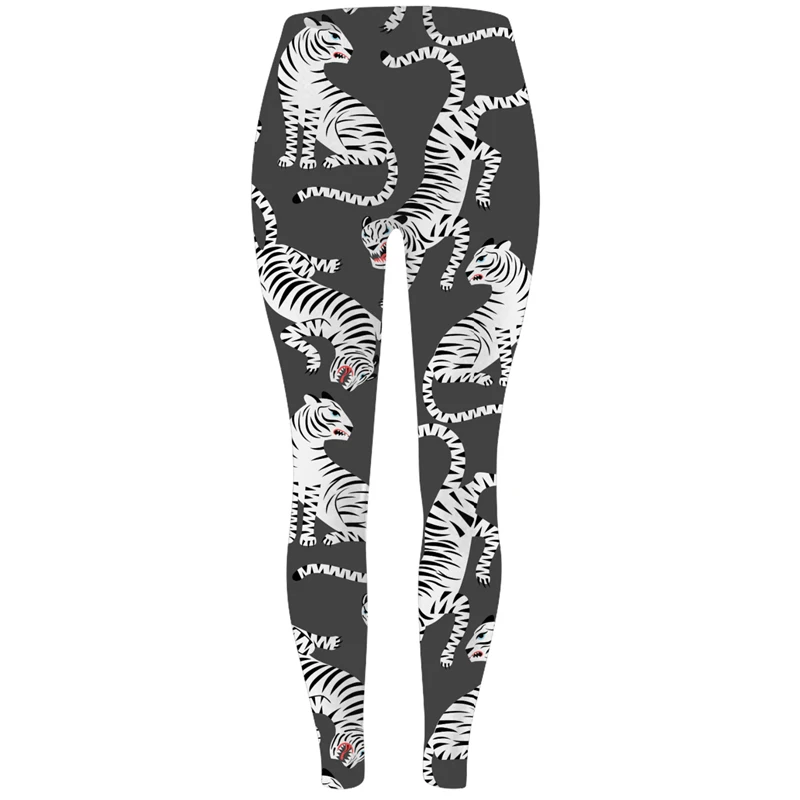 Donne animale gatto tigre cane ape dinosauro Legging stampa Leggins Fitness 80s femminile estetico sottile vita alta Plus Size pantaloni morbidi