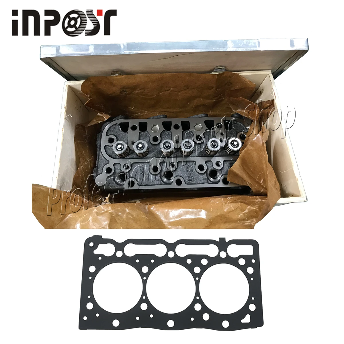 

New D1105 D1105EB Head Gasket with Complete Cylinder Head W/ VALVES For Kubota B2400