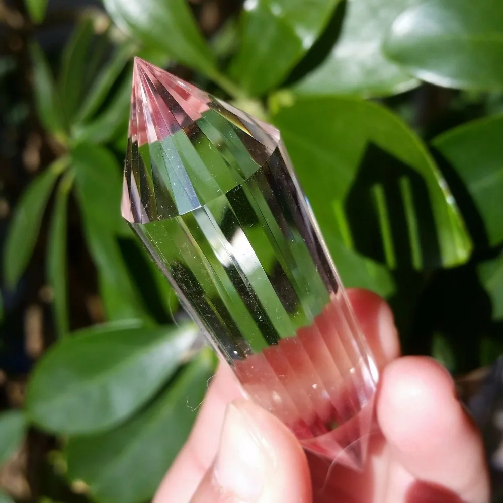 4-5cm   24Sided Natural Clear Double Terminated Vogel Inspired Crystal Wand