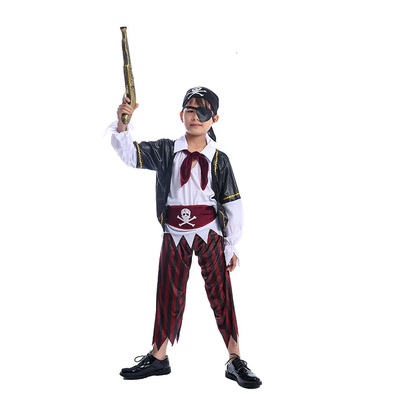 Robe de cosplay pour enfants, tenue d'halloween en papier, vêtements de fête pour enfants, robe de pirate, nouvelle collection