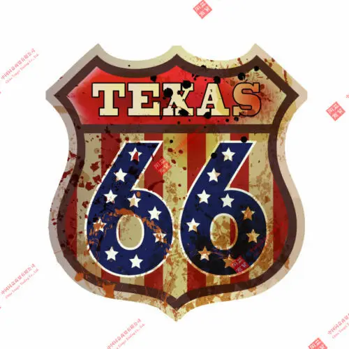 Personality  RT Route 66 Texas Logo Sticker Vinyl Racing Motorcycle Helmet Stickers