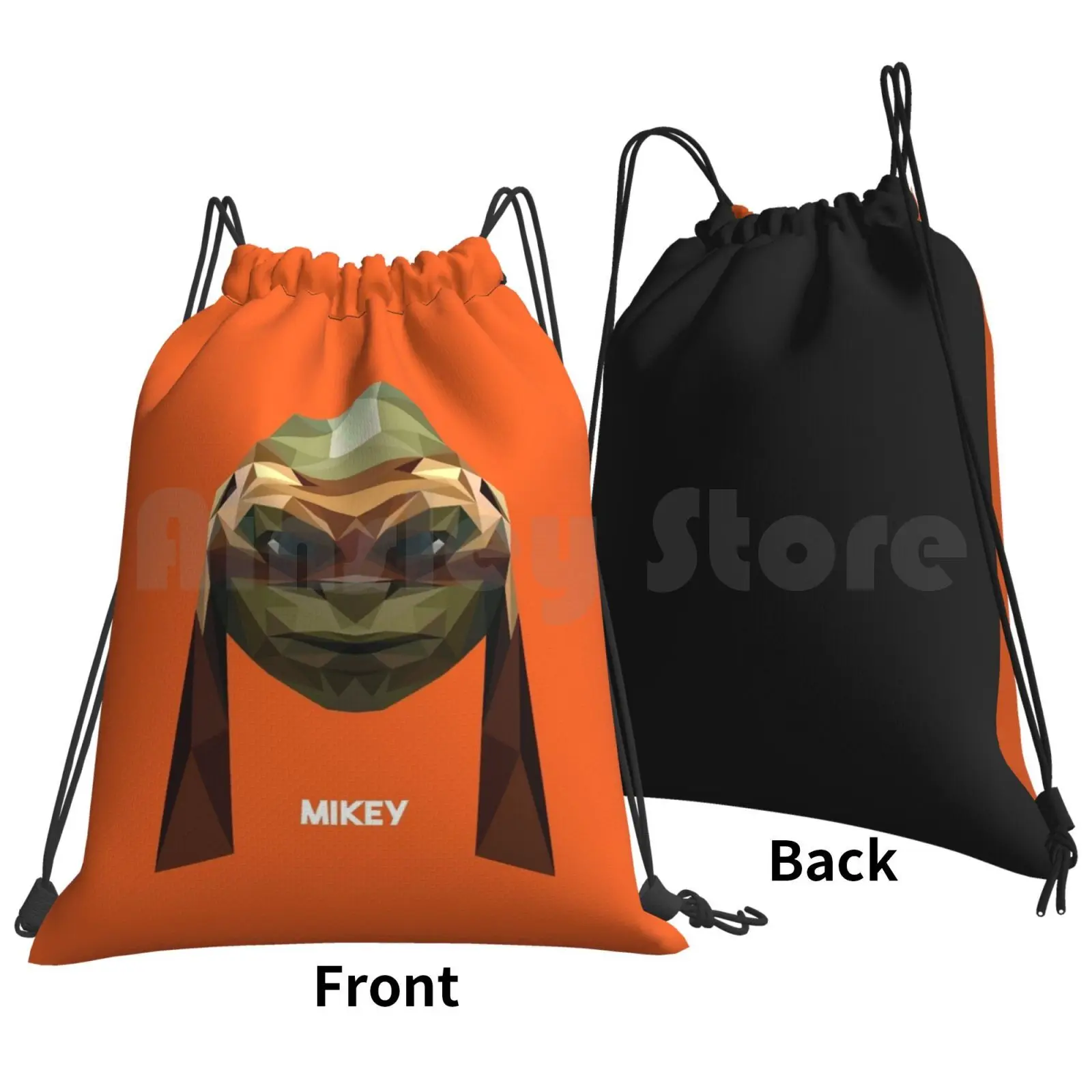 Michaelangelo Turtle Backpack Drawstring Bags Gym Bag Waterproof Turtle Superhero Comic Tv Film Character Mutant Teenage