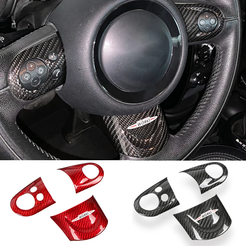 

Carbon Fiber Decoration Cover Steering Wheel Modification Accessories Interior Trim Car Styling For BMW MINI COOPERS R55 R56 R60