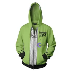 2021 New Fashion Anime Invader Alien Zim Hoodie Cosplay Movie Hoodie Sweatshirts 3D Men