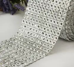 10Yard 12Row Pyramid Studs Spots Bendable Mesh Wrap Roll Trim For Sewing Apperal Bag Shoes Cap Party Holiday Venue Decoration