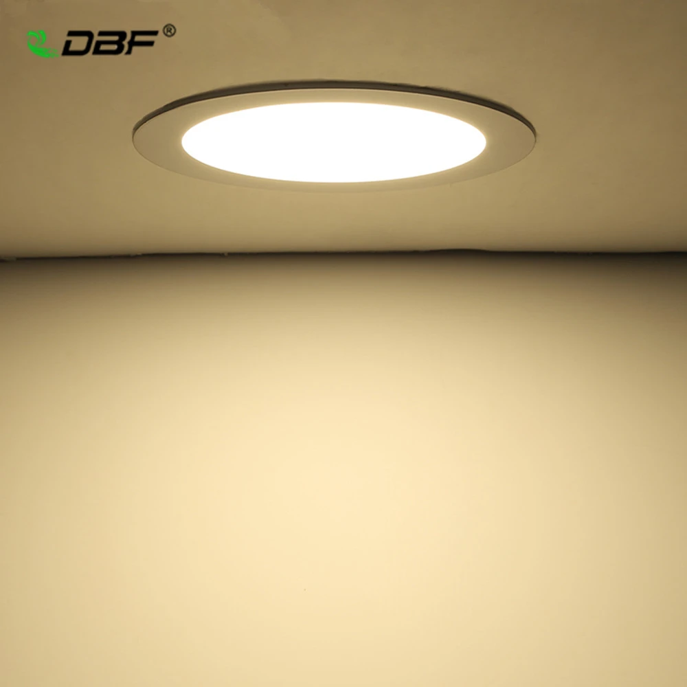 [DBF]Round/Square LED Panel Light Recessed Kitchen Bathroom Ceiling Lamp 85-265V Recessed LED Downlight Warm/Cold/Natural White