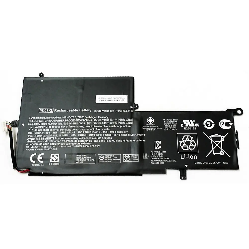 Nouvelle batterie d'ordinateur portable PK03XL pour HP Spectre Pro X360 Spectre 13 HSTNN-DB6S 6789116-005 11.4V 56WH