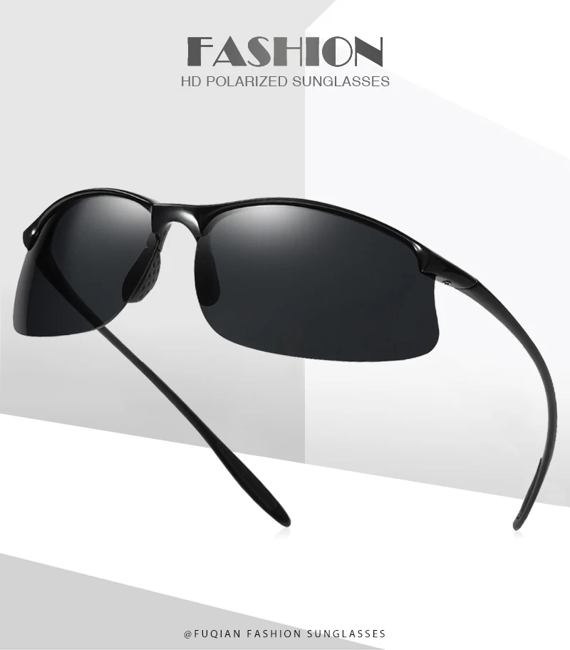 Ultraleichte Sport-polarisierte Sonnenbrille für Herren und Damen, klassische Reimless-Sonnenbrille, modisch, für Outdoor-Fahren, Angeln – Detail 1