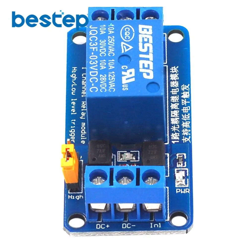 3.3V 5V 12V 24V 1 Channel Relay Module support High and Low Level with Optocoupler Relay Output 1 way Relay Module for Arduino