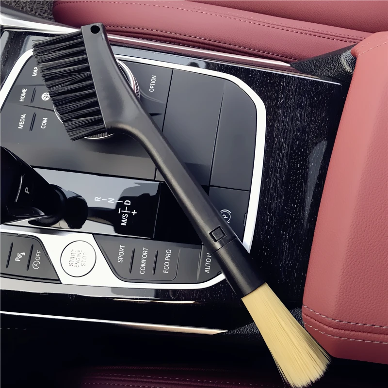 Lucullan Buckle Double Head Removable Interior Detailing Brush Car Vent Air-Condition Deep Cleaing Dusting Tools