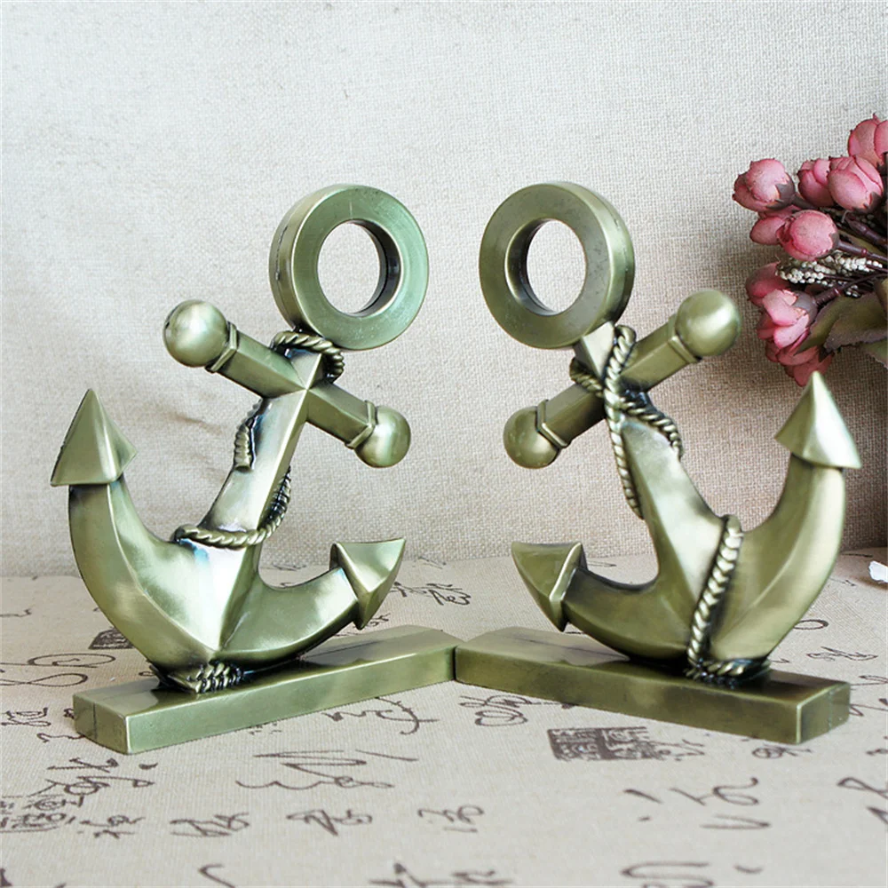 Alloy Anchor Model Ornaments Europe Retro Ship Anchor Figurine Metal Iron Crafts Gift Kids Toy Home Office Decor Crafts