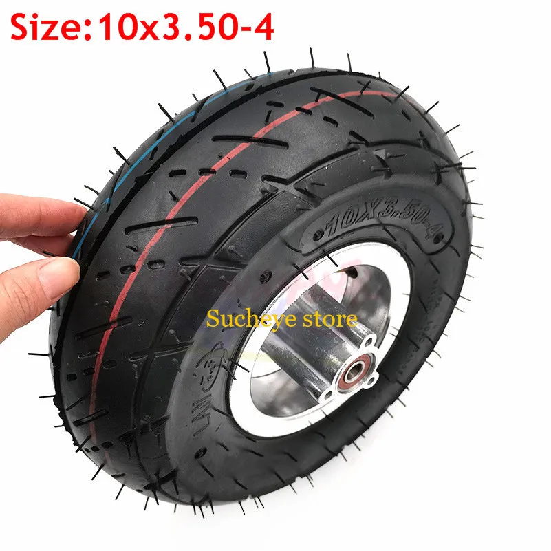 10x3.50-4 Tires Wheels 4 Inch Hub Rim +10x350-4 Tyre Inner Tube +Brake Disc +Sprocket  Pump Fits ATV Quad electric scooter