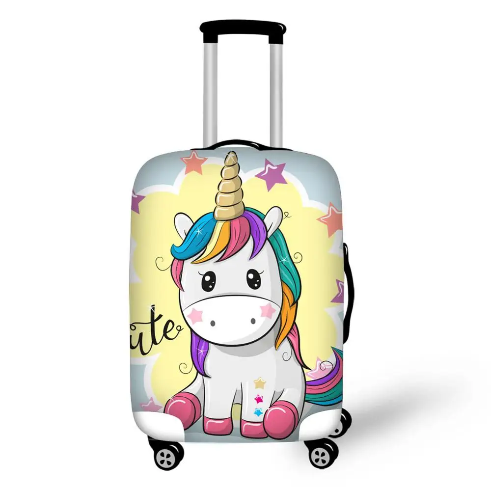 3D Cartoon Unicorn Pattern Print Travel Luggage Suitcase Protective  Cover Stretch Portable Luggage Covers