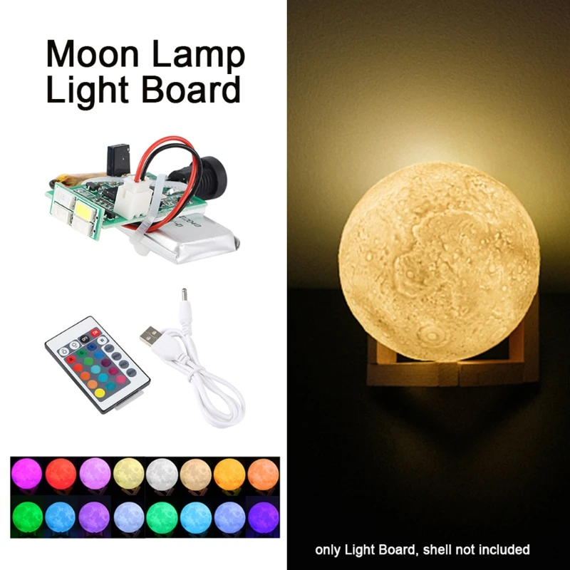 16 Colors USB LED Moon Lamp Board Remote Control Light Source Night 3D Printer Parts With Remote Control High Quality and New