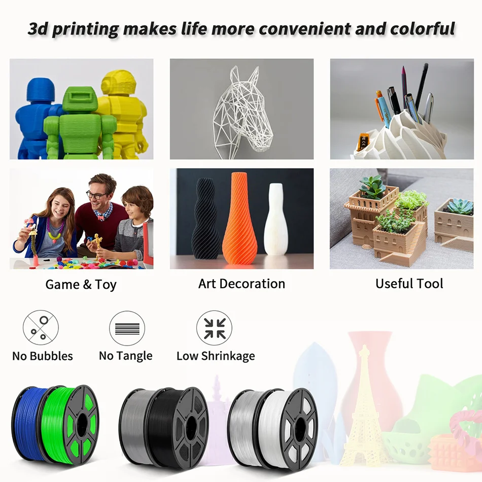JAYO PETG 3D-Drucker-Filament, 1 Rolle/1,1 kg, 1,75 mm, umweltfreundliches Material für 3D-Stifte und -Drucker, 100 % blasenfrei, ideal als DIY-Geschenk. – Detail 11