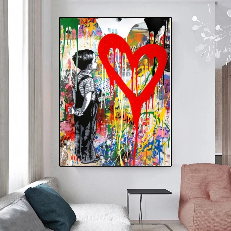 Modern Graffiti Wall Art Figure Canvas Paintings Abstract Posters and Prints Wall Art Picture for Living Room Wall Decor Cuadros