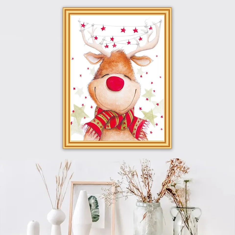 DIY 5D Diamond Painting For Child Gift Christmas Bunny Cross Stitch Kit Full Embroidery Mosaic Art Picture of Rhinestones Decor