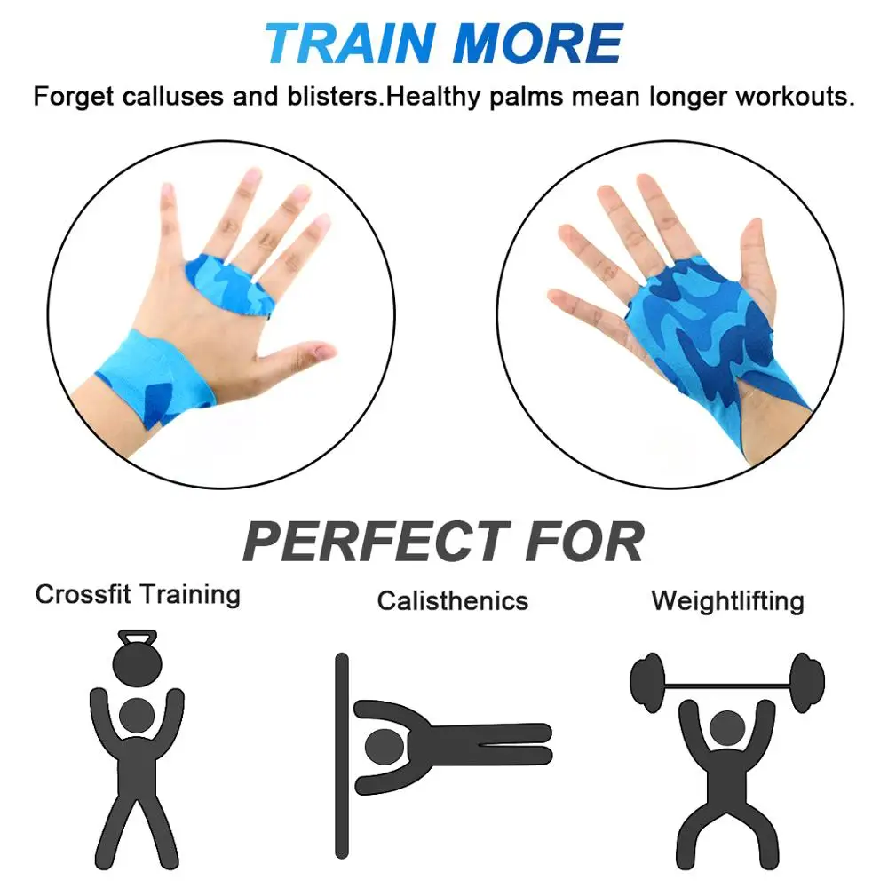 Non-slip gloves and hand protection for gymnastics and cross training, useful, 2-part set