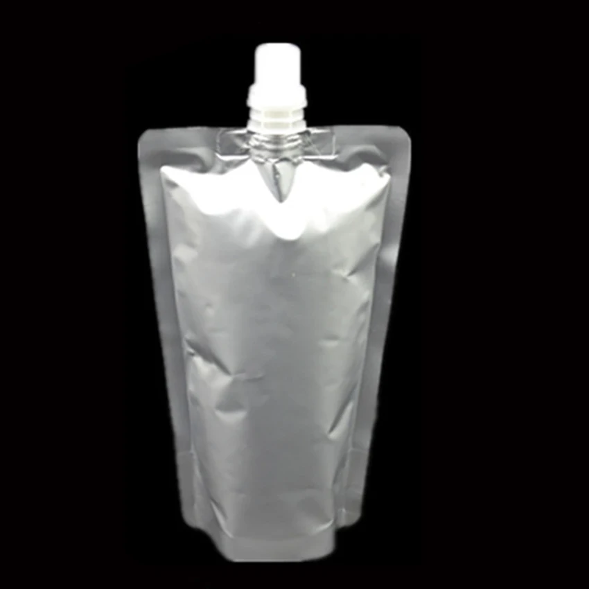 50Pcs/lots 250ML Aluminum Foil Liquid Bag With Lid, Outdoor Milk Spout Bags, Anti-leakage Juice Packaging Pouch Storage Bag