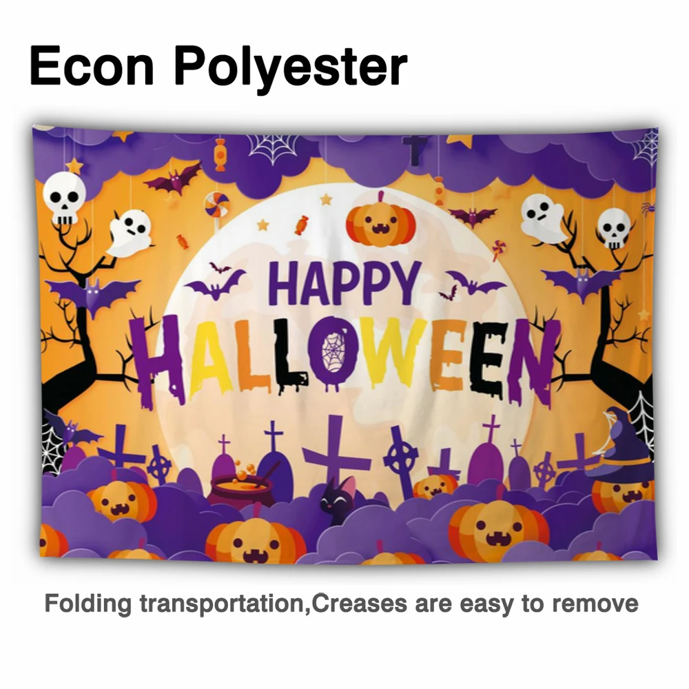 Allenjoy Party Backdrop Happy Halloween Cartoon Pumpkin Lantern Ghost Terrible Background Photography Photozone Photocall Props