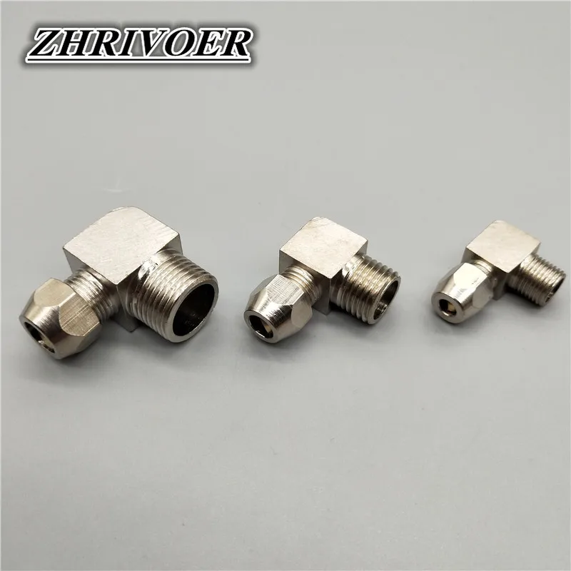 تركيبات هوائية ذكر الموضوع 1/8 "1/4" 3/8 "1/2" الكوع النحاس صالح 4 6 8 10 12 14 16 مللي متر OD أنبوب مقرنة محول موصل